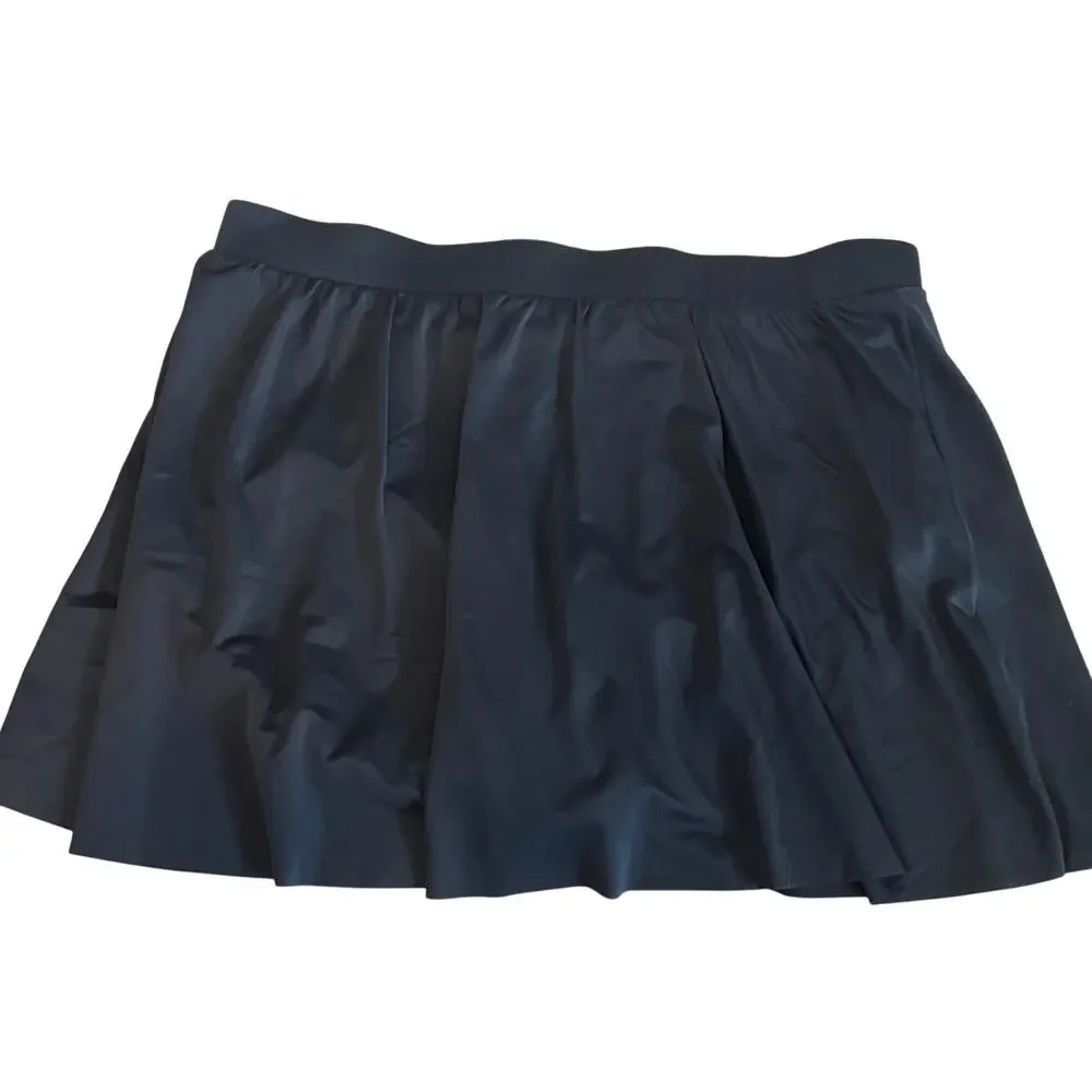 Aqua Green Women's Plus Size Black UPF 50 Shaping Swim Skirt - Size X - NWT